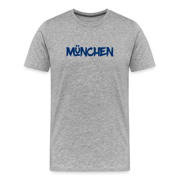 München - Bayern - Isar - Frauenkirche - Prater - Männer Premium Bio T-Shirt - Grau meliert - Vorne - Damien (186cm)
