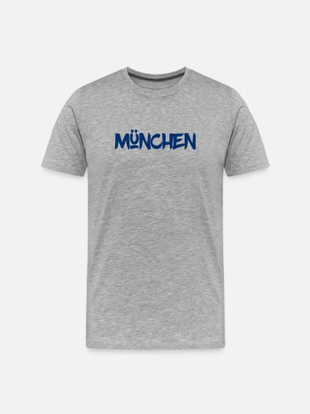 München - Bayern - Isar - Frauenkirche - Prater - Männer Premium Bio T-Shirt - Grau meliert