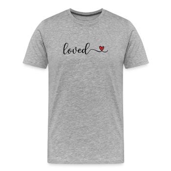 aimé - T-shirt bio Premium Homme - gris chiné - Devant - Damien (186cm)