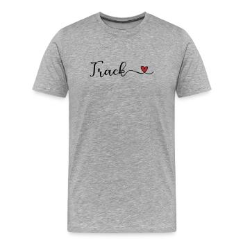 piste - T-shirt bio Premium Homme - gris chiné - Devant - Damien (186cm)