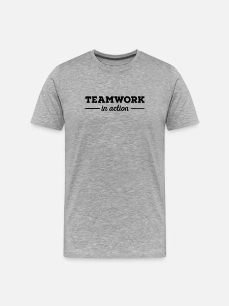 922360 1004360384 teamwork - T-shirt bio Premium Homme - gris chiné