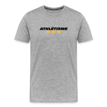 Athlétisme - T-shirt bio Premium Homme - gris chiné - Devant - Damien (186cm)