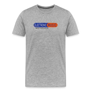 Electronic Music - Men's Premium Organic T-Shirt - heather grey - Front - Damien (186cm)