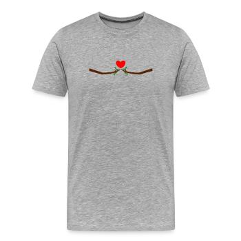 Saint-Valentin, Saint-Valentin, Saint-Valentin - T-shirt bio Premium Homme - gris chiné - Devant - Damien (186cm)