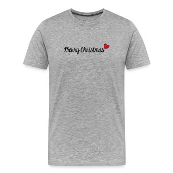 WEIHNACHTEN. FROHE WEIHNACHTEN. FROHE WEIHNACHTEN. NEUJAHR - Männer Premium Bio T-Shirt - Grau meliert - Vorne - Damien (186cm)