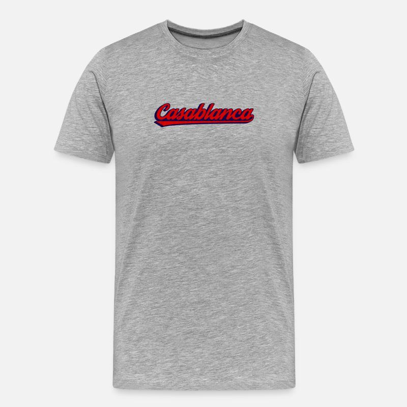 Script rétro néon dans l’ambiance Casablanca - T-shirt bio Premium Homme - gris chiné