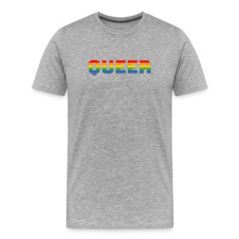 Rainbow queer LGBT CSD Chemise lgbtqi queer - T-shirt bio Premium Homme - gris chiné - Devant - Damien (186cm)