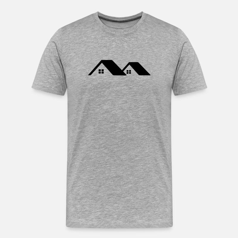 Ferienhäuser auf dem Dach - Männer Premium Bio T-Shirt - Grau meliert