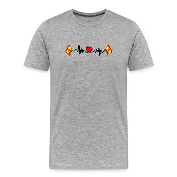 Cardio de fréquence cardiaque pour l’Espagne - T-shirt bio Premium Homme - gris chiné - Devant - Damien (186cm)