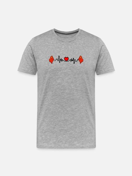 Heart rate cardio flag China - Men's Premium Organic T-Shirt - heather grey