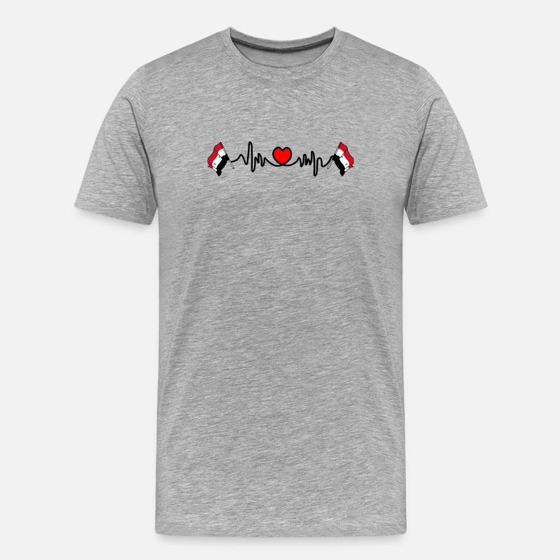 Herzfrequenz-Cardio für Syrien - Männer Premium Bio T-Shirt - Grau meliert