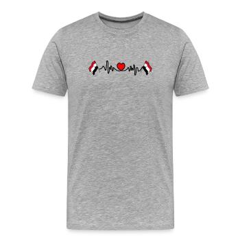 Herzfrequenz-Cardio für Jemen - Männer Premium Bio T-Shirt - Grau meliert - Vorne - Damien (186cm)