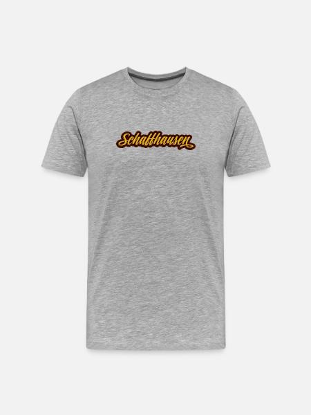 Schaffhausen lettering logo - Men's Premium Organic T-Shirt - heather grey