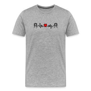 Fréquence cardiaque cardio Vierge Vierge - T-shirt bio Premium Homme - gris chiné - Devant - Damien (186cm)