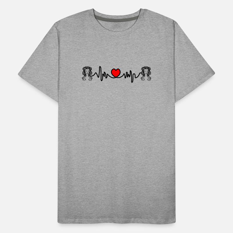 Herzfrequenz Kardio Jungfrau Jungfrau Männer Premium Bio T-Shirt