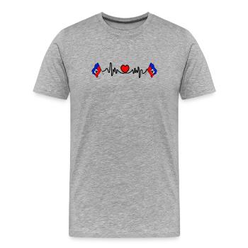 Herzfrequenz-Cardio für Haiti - Männer Premium Bio T-Shirt - Grau meliert - Vorne - Damien (186cm)