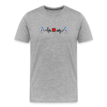 Fréquence cardiaque cardio Subcarpatie - T-shirt bio Premium Homme - gris chiné - Devant - Damien (186cm)