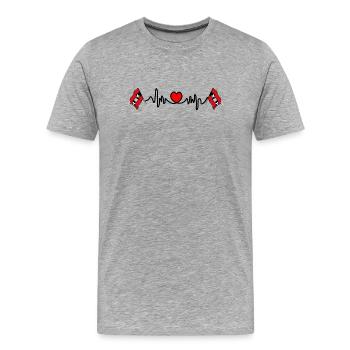 Heart rate cardio for Amsterdam - Men's Premium Organic T-Shirt - heather grey - Front - Damien (186cm)