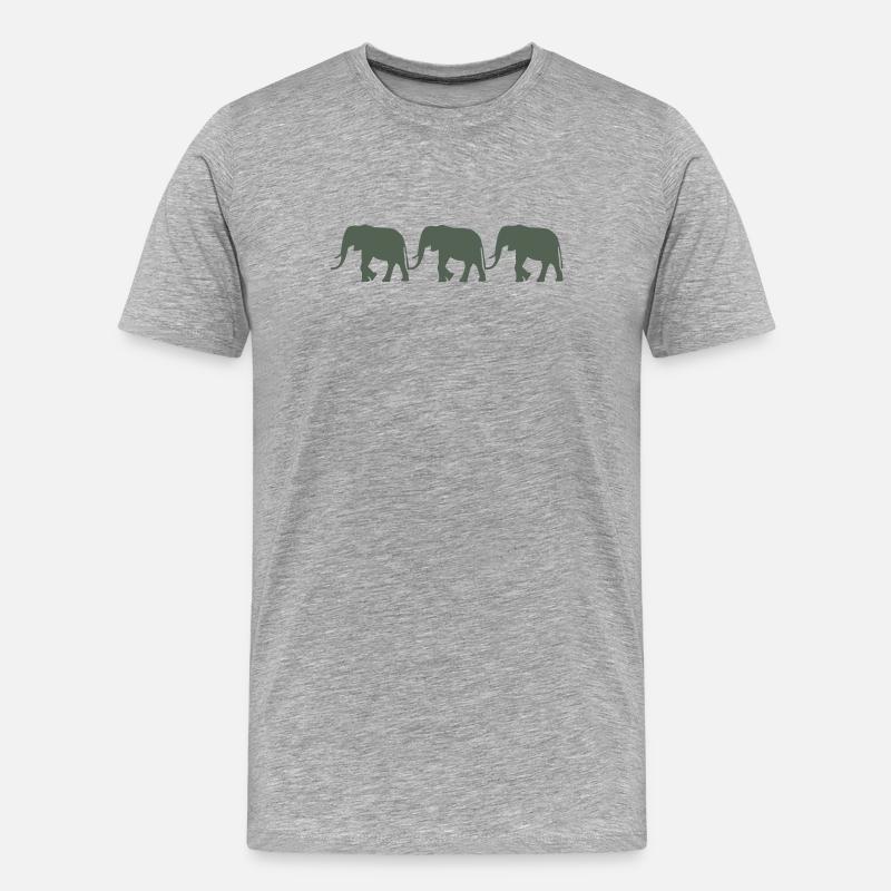 Elefanten - Männer Premium Bio T-Shirt - Grau meliert