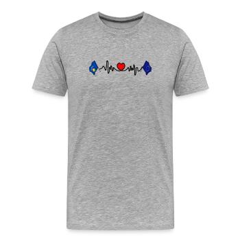 Cardio cardio Drapeau Kosovo et drapeau Europe - T-shirt bio Premium Homme - gris chiné - Devant - Damien (186cm)