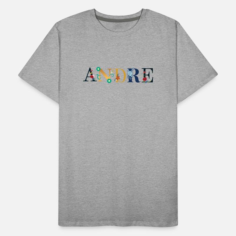 ANDRE Name Adorned with Flowers Men's Premium Organic T-Shirt