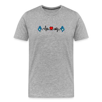 Heart rate cardio for South Dakota - Men's Premium Organic T-Shirt - heather grey - Front - Damien (186cm)