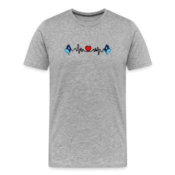 Cardio de fréquence cardiaque pour Minnesota - T-shirt bio Premium Homme - gris chiné - Devant - Damien (186cm)