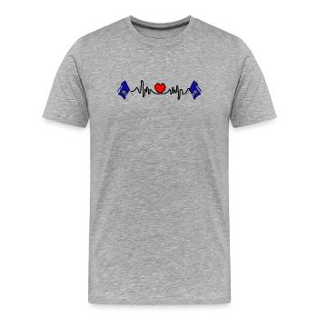 Cardio de fréquence cardiaque pour le Wisconsin - T-shirt bio Premium Homme - gris chiné - Devant - Damien (186cm)