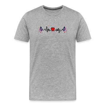 Fréquence cardiaque cardio pour l’Ohio - T-shirt bio Premium Homme - gris chiné - Devant - Damien (186cm)