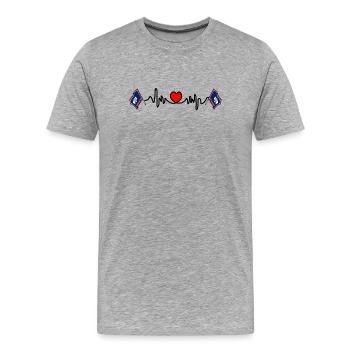 Herzfrequenz-Cardio für Wyoming - Männer Premium Bio T-Shirt - Grau meliert - Vorne - Damien (186cm)