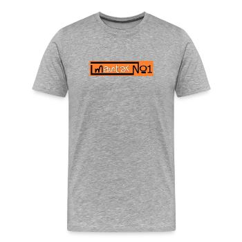 Master Number One - Men's Premium Organic T-Shirt - heather grey - Front - Damien (186cm)