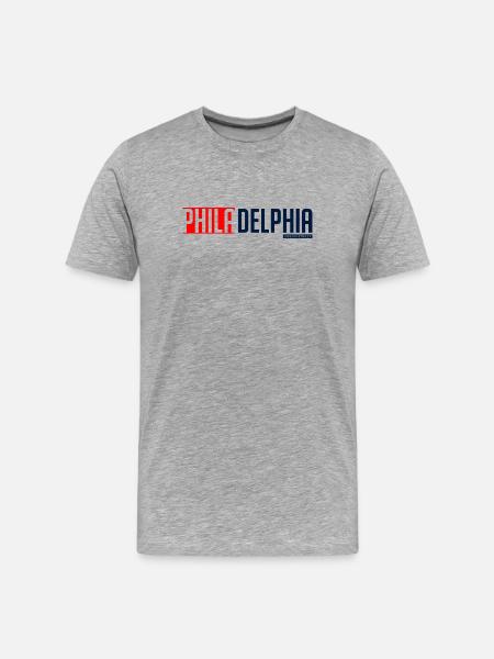 Philadelphia Skyline Silhouette Design - Männer Premium Bio T-Shirt - Grau meliert