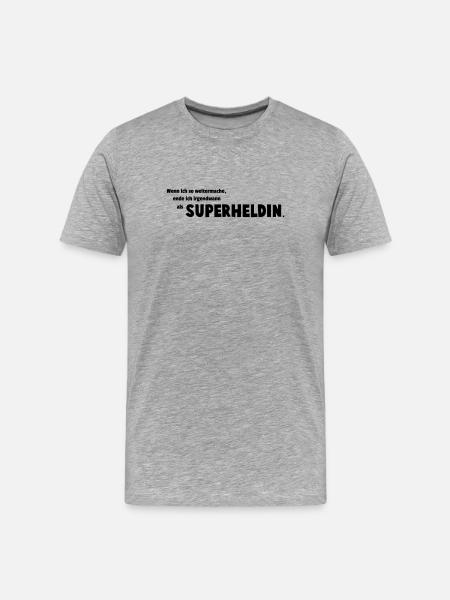 Superheldin - Männer Premium Bio T-Shirt - Grau meliert