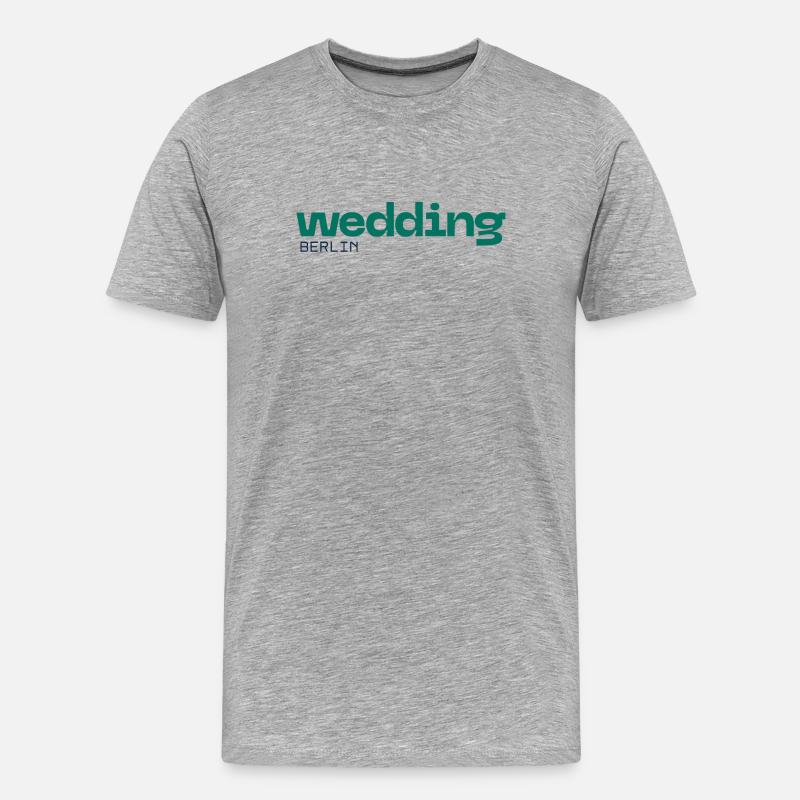 Wedding Berlin - Schönes, schlichtes Design - Männer Premium Bio T-Shirt - Grau meliert