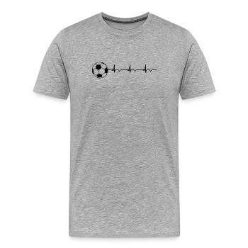 Soccer Soccer Soccer Soccer ECG Battement de cœur - T-shirt bio Premium Homme - gris chiné - Devant - Damien (186cm)