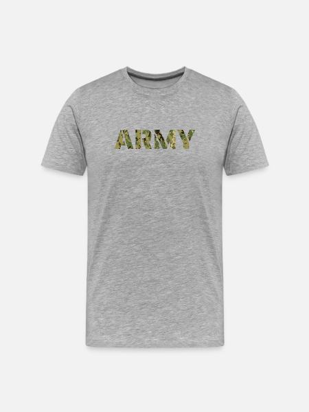 ARMY Digital Cam Tarnmotiv - Männer Premium Bio T-Shirt - Grau meliert