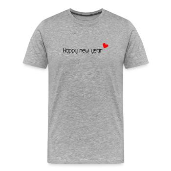BONNE ANNEE. SAINT SYLVESTRE. MEILLEURS VOEUX - T-shirt bio Premium Homme - gris chiné - Devant - Damien (186cm)