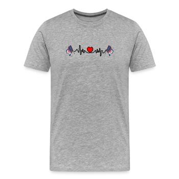 Pays_de_la_Loire_ fréquence cardiaque - T-shirt bio Premium Homme - gris chiné - Devant - Damien (186cm)