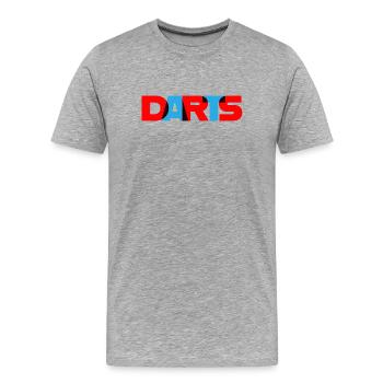 Dart, DARTS_3D_Farben - T-shirt bio Premium Homme - gris chiné - Devant - Damien (186cm)