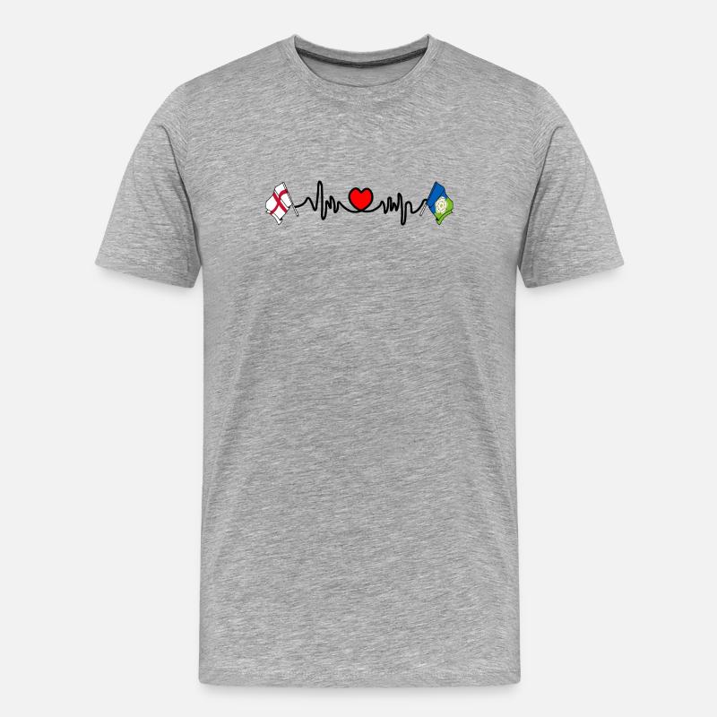 East Riding traversé avec drapeau anglais - T-shirt bio Premium Homme - gris chiné