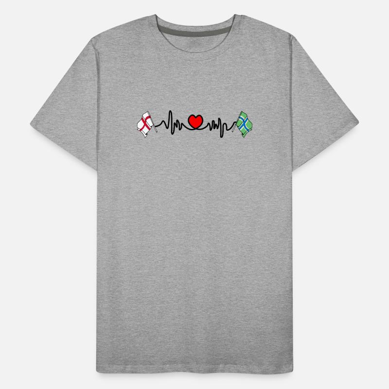 Fréquence cardiaque du Gloucestershire & Angleterre T-shirt bio Premium Homme