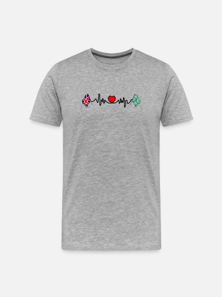 Gloucestershire & Great Britain Heartbeat - Men's Premium Organic T-Shirt - heather grey
