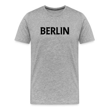 Berlin - Men's Premium Organic T-Shirt - heather grey - Front - Damien (186cm)