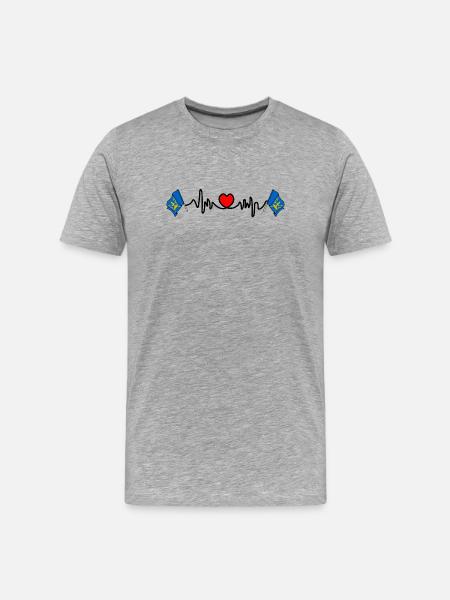 Herzschlag der Suffolk-Flagge - Männer Premium Bio T-Shirt - Grau meliert