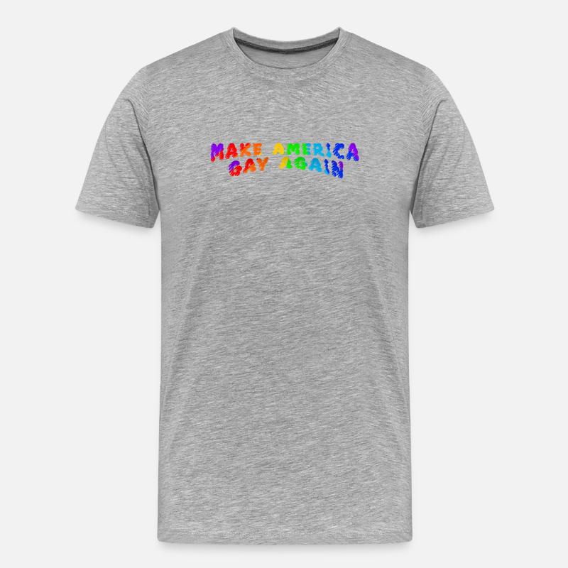 Make America Gay Again - Männer Premium Bio T-Shirt - Grau meliert