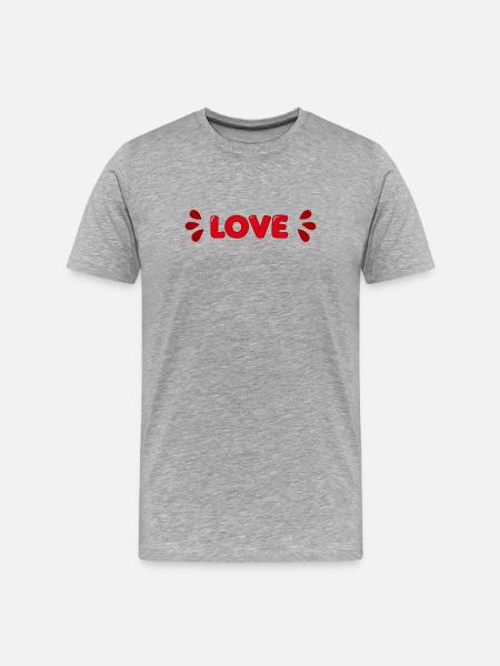 Love Red Bubbles - Men's Premium Organic T-Shirt - heather grey