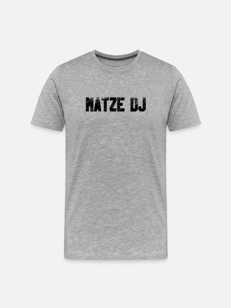 MatzeDJLogo Schwarz - Männer Premium Bio T-Shirt - Grau meliert