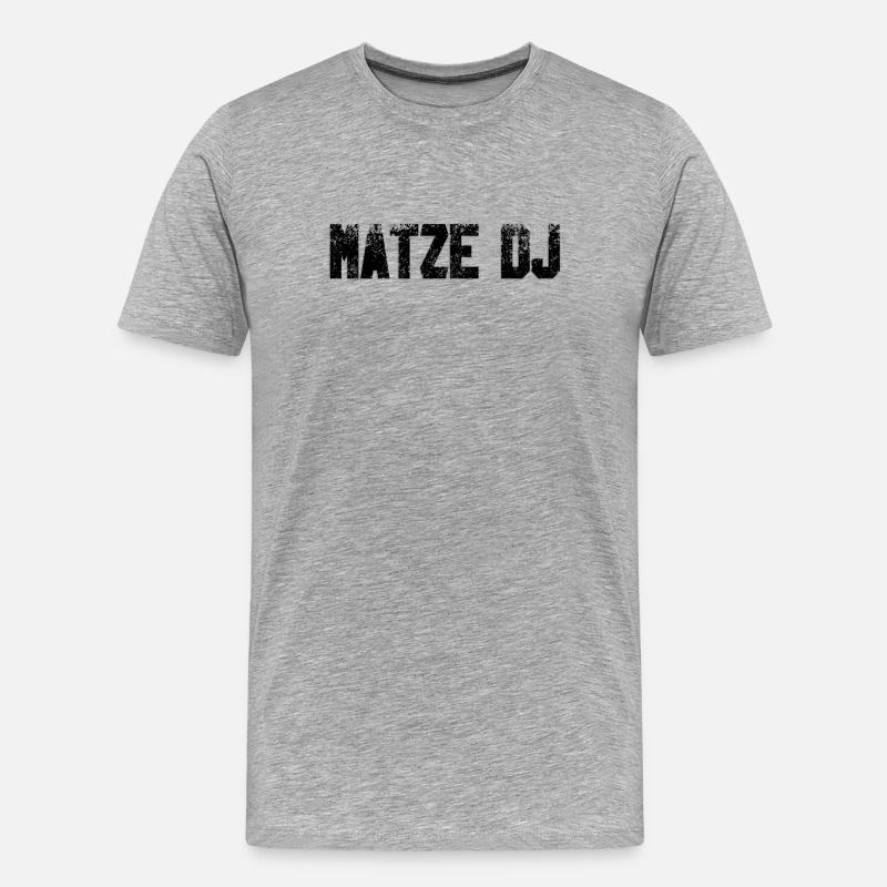 MatzeDJLogo Schwarz - Männer Premium Bio T-Shirt - Grau meliert