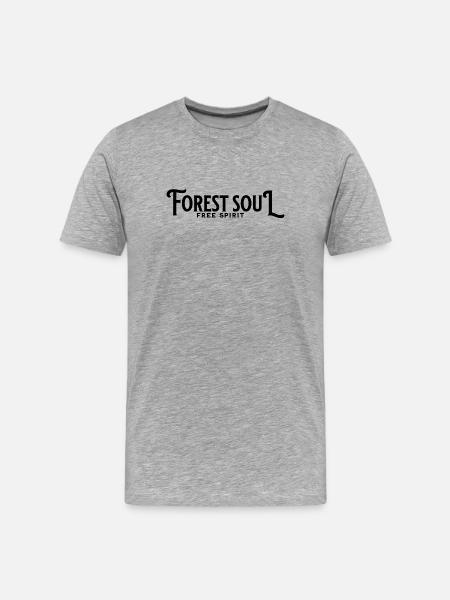Forest Soul Free Spirit - Männer Premium Bio T-Shirt - Grau meliert