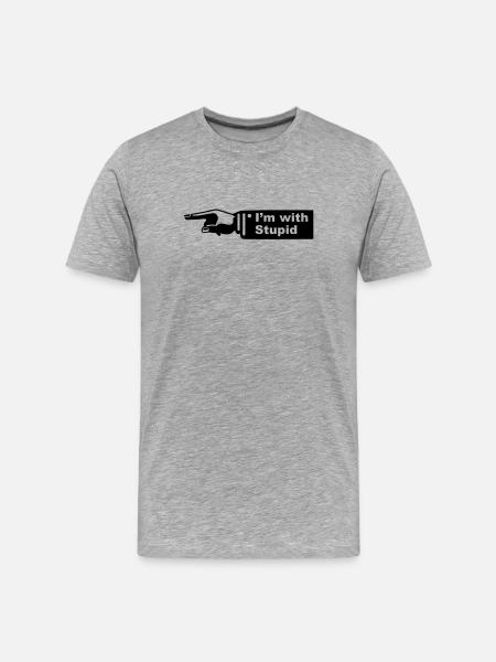 im with stupid - T-shirt bio Premium Homme - gris chiné